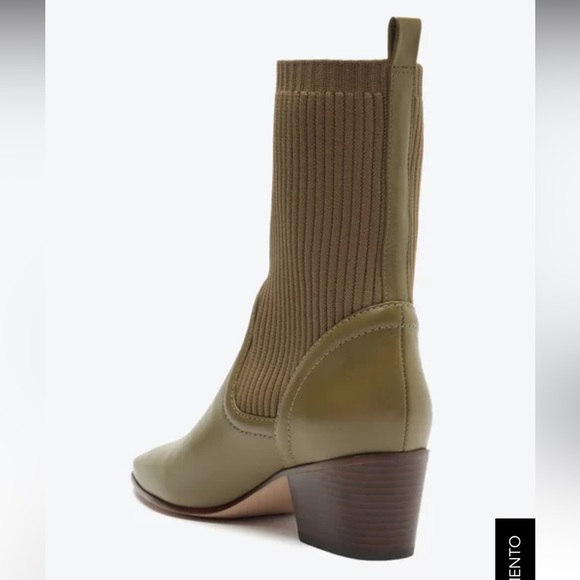New Schutz Leather Sweater‎ Knit Mid Boots - Camille Knit color green size 8 - Picture 14 of 14